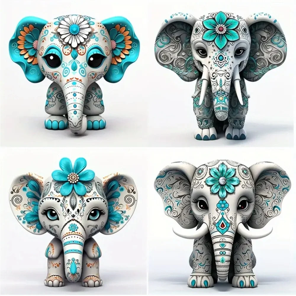 Baby Elephant Self-Adhesive Sticker, 4 in 1 Sheet